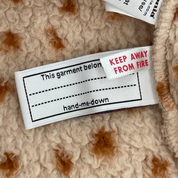 Patagonia Furry Friends Fleece Teddy Bear Baby Bunting Tuber Tan Dear Deer Print - Picture 11 of 13